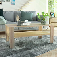 vidaXL Soffbord spånskiva 100x59x42 cm ek
