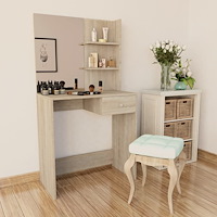 vidaXL Sminkbord spånskiva 75x40x141 cm ek