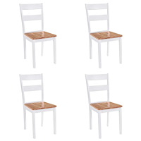 vidaXL Matstolar 4 st vit massivt gummiträ
