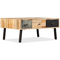 vidaXL Soffbord massivt återvunnet teakträ 90x65x40 cm