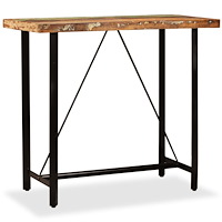 vidaXL Barbord massivt återvunnet trä 120x60x107 cm