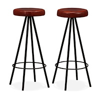 vidaXL Barstolar 2 st äkta läder