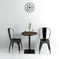 vidaXL Bistrobord MDF och stål rund 60x75 cm mörk aska