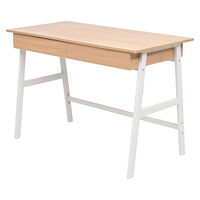 vidaXL Skrivbord 110x55x75 cm ekfärg och vit