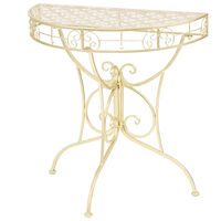 vidaXL Sidobord vintage stil halvrunt metall 72x36x74 cm guld