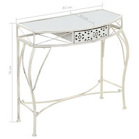 vidaXL Sidobord fransk stil metall 82x39x76 cm vit