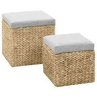 vidaXL Ottoman set 2 delar sjögräs grå