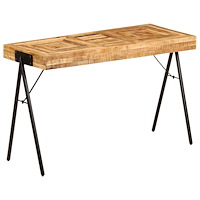 vidaXL Skrivbord massivt mangoträ 118x50x75 cm