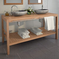 vidaXL Badrumsunderskåp massiv teak 132x45x75 cm