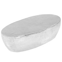 vidaXL Soffbord hamrad aluminium 100x50x28 cm silver