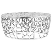 vidaXL Soffbord gjuten aluminium 70x30 cm silver