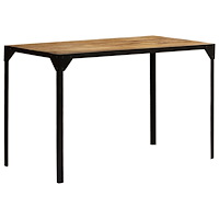 vidaXL Matbord massivt grovt mangoträ och stål 120 cm