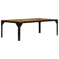 vidaXL Soffbord massivt grovt mangoträ och stål 110 cm