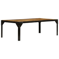 vidaXL Soffbord massivt grovt mangoträ och stål 110 cm