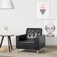 vidaXL Fåtölj svart 75x70x75 cm konstläder