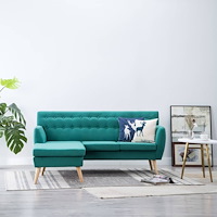 vidaXL Soffa L-formad tyg 171,5x138x81,5 cm grön