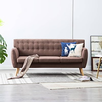 vidaXL 3-sitssoffa med tygklädsel 172x70x82 cm brun