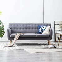 vidaXL 3-sitssoffa med tygklädsel 172x70x82 cm ljusgrå