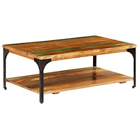 vidaXL Soffbord med hylla 100x60x35 cm massivt återvunnet trä