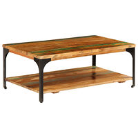 vidaXL Soffbord med hylla 100x60x35 cm massivt återvunnet trä