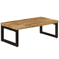 vidaXL Soffbord 100x50x35 cm massivt mangoträ och stål