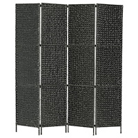 vidaXL Rumsavdelare 4-paneler vattenhyacint 154x160 cm svart