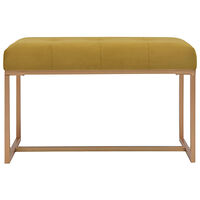 vidaXL Bänk 80 cm senapsgul sammet