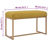 vidaXL Bänk 80 cm senapsgul sammet