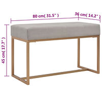 vidaXL Bänk 80 cm grå sammet