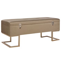vidaXL Bänk med förvaringsutrymme 105 cm beige sammet