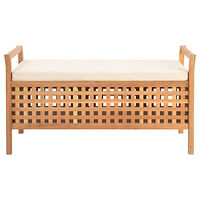 vidaXL Förvaringsbänk 93x49x49 cm massivt valnötsträ