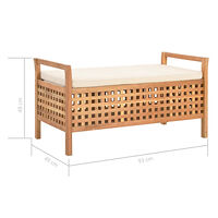 vidaXL Förvaringsbänk 93x49x49 cm massivt valnötsträ
