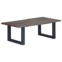 vidaXL Soffbord med levande kanter grå 115x60x40 cm massivt akaciaträ