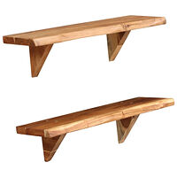 vidaXL Vägghyllor 2 st 60x20x18 cm massivt akaciaträ