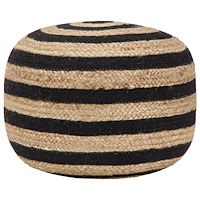 vidaXL Handgjord sittpuff svart 45x30 cm jute
