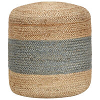 vidaXL Handgjord sittpuff olivgrön 40x45 cm jute