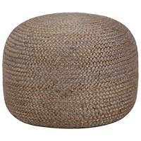 vidaXL Handgjord sittpuff ljusgrå 45x30 cm jute