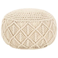 vidaXL Handgjord sittpuff makramé 45x30 cm bomull
