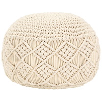 vidaXL Handgjord sittpuff makramé 45x30 cm bomull
