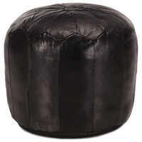 vidaXL Sittpuff svart 40x35 cm äkta getskinn