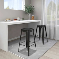 vidaXL Barstolar 2 st stapelbara metall svart