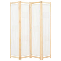 vidaXL Rumsavdelare 4 paneler 160x170x4 cm gräddvit tyg