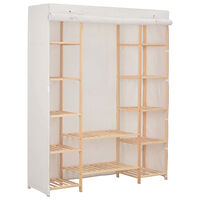 vidaXL Garderob 135x40x170 cm vit tyg