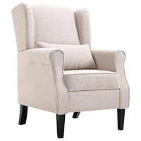 vidaXL Fåtölj beige tyg