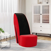 vidaXL Stol klacksko röd sammet