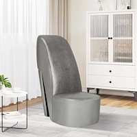 vidaXL Stol klacksko silver konstläder