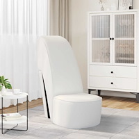 vidaXL Stol klacksko vit konstläder