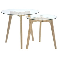 vidaXL Sidobord 2 st härdat glas