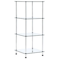 vidaXL Hylla 4 hyllplan transparent 40x40x100 cm härdat glas