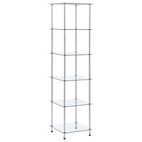 vidaXL Hylla 6 hyllplan transparent 40x40x160 cm härdat glas